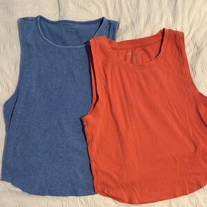 American Eagle Dual Pack Tank Tops - Blue and Orange